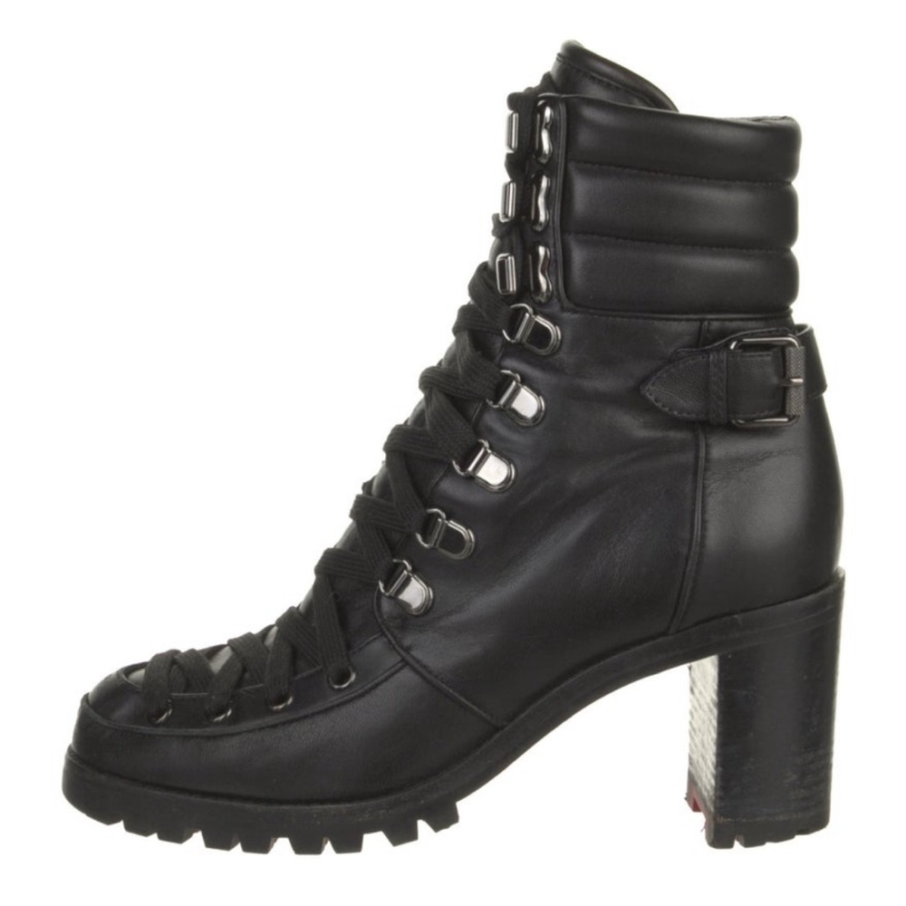 Christian Louboutin Leather Laceup Booties